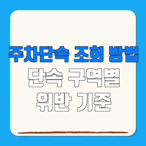 주차단속 조회 방법단속 구역별위반 기준