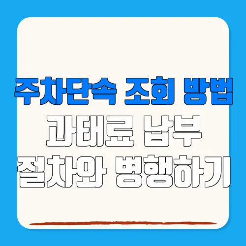 주차단속 조회 방법과태료 납부절차와 병행하기