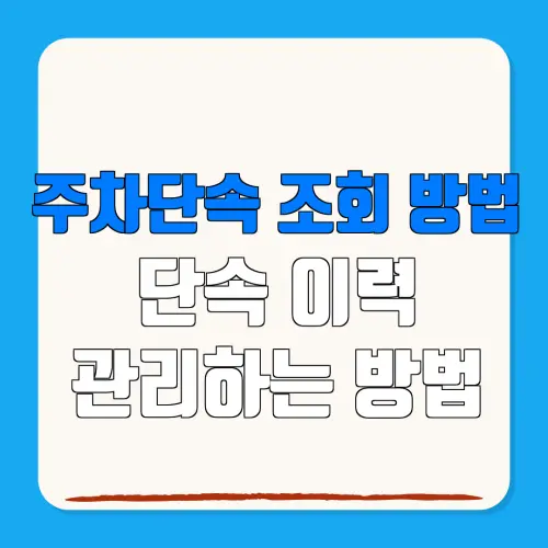 주차단속 조회 방법단속 이력관리하는 방법