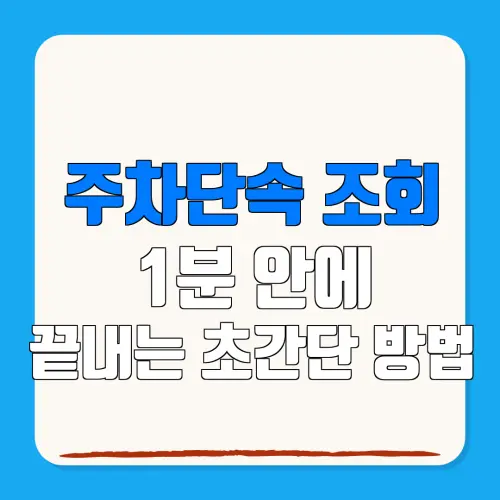 주차단속 조회1분 안에끝내는 초간단 방법