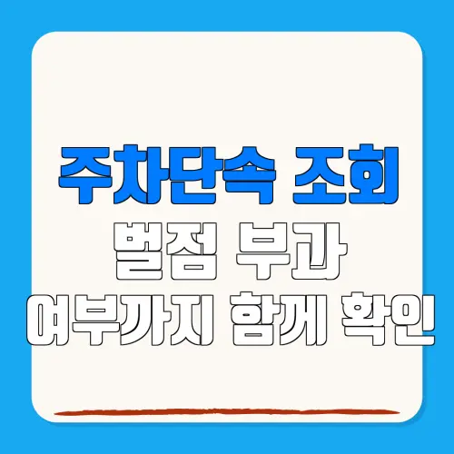 주차단속 조회벌점 부과여부까지 함께 확인
