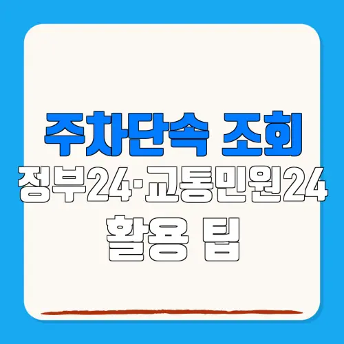 주차단속 조회정부24·교통민원24활용 팁