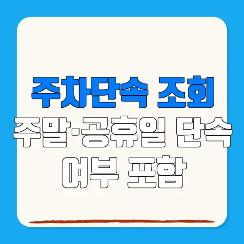 주차단속 조회주말·공휴일 단속여부 포함