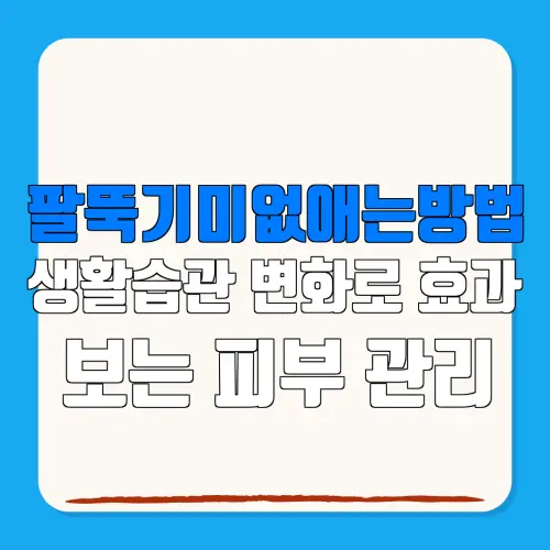 팔뚝기미없애는방법생활습관 변화로 효과보는 피부 관리